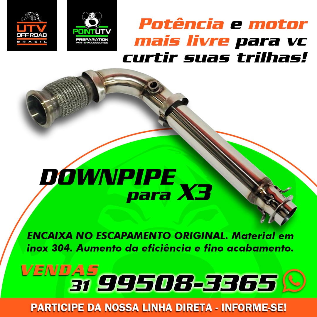 DOWNPIPE – MAIS POTÊNCIA E PRESERVAÇÃO P/ O MOTOR DO SEU X3!!!!!!!